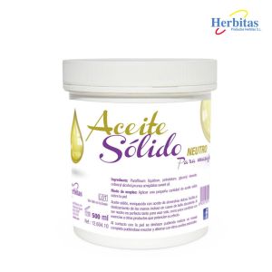 Aceite solido para masaje con esencia neutra