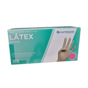 Guantes Látex Sin Polvo Cuatrogasa