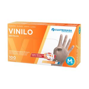 Guantes Vinilo sin polvo Cuatrogasa